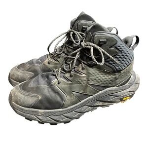 Hoka Anacapa Mid GTX Mens Size 10 Black Gore-Tex Hiking Boots 1122018 BBLC